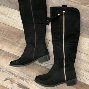 Tall Black Suede Boots